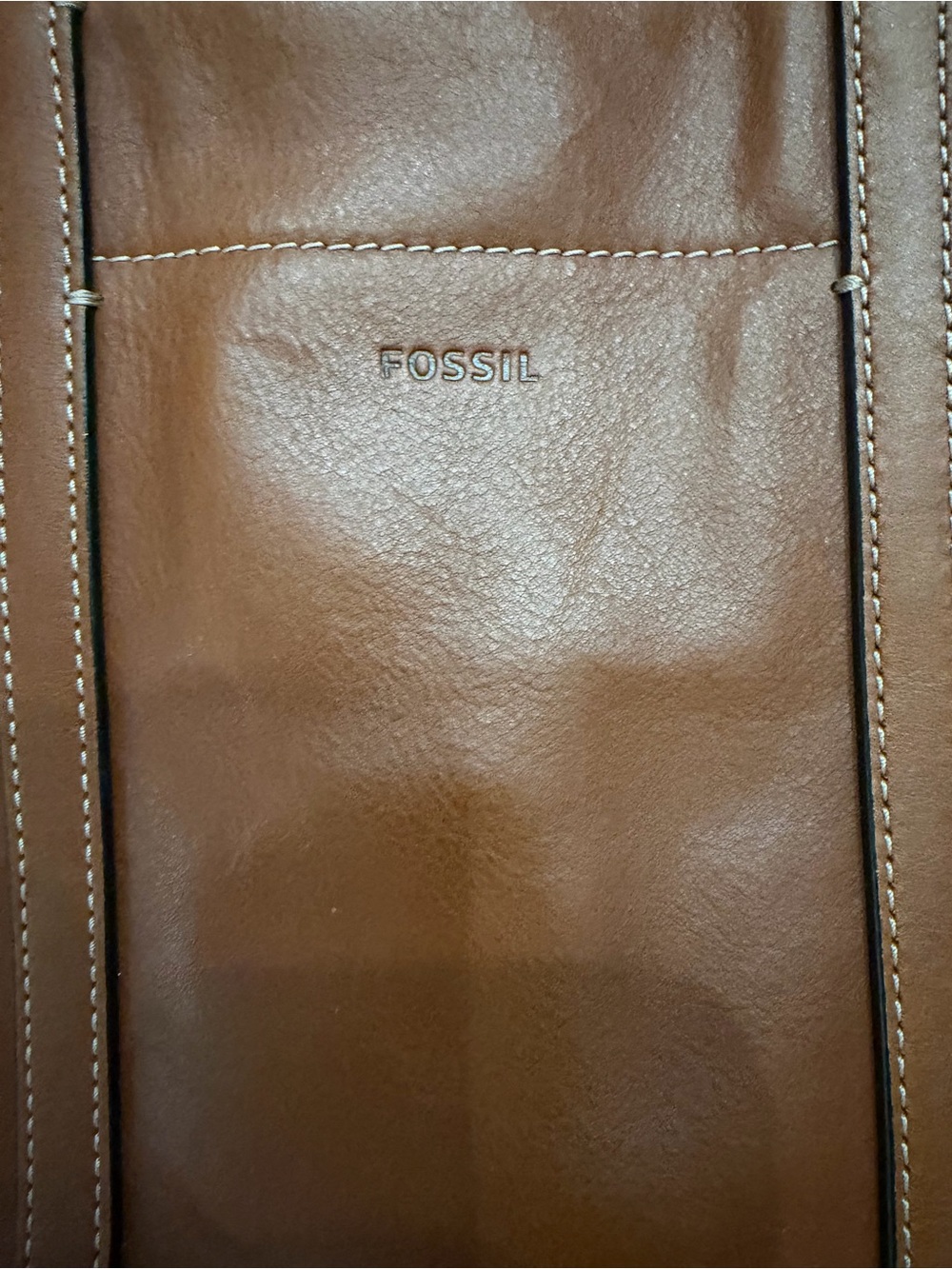 Fossil Brown Leather Tote Bag - Picture 3 of 8